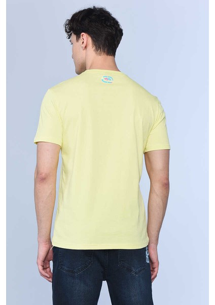 Joshua Sarı Erkek Bisiklet Yaka Tshirt