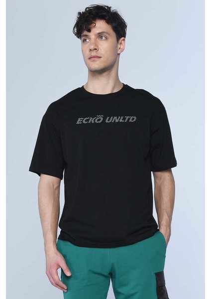 Flemıng Siyah Erkek Bisiklet Yaka Tshirt