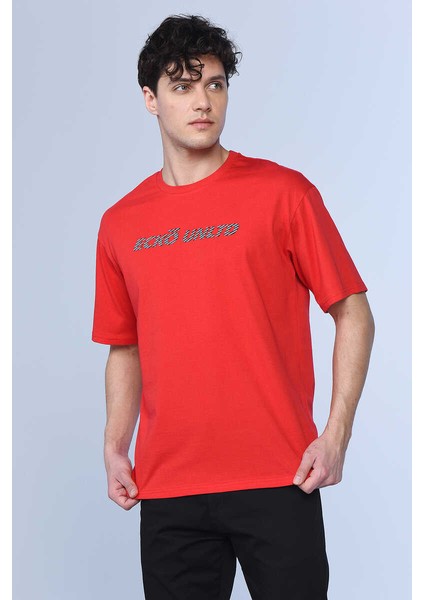 Flemıng Kırmızı Erkek Bisiklet Yaka Tshirt