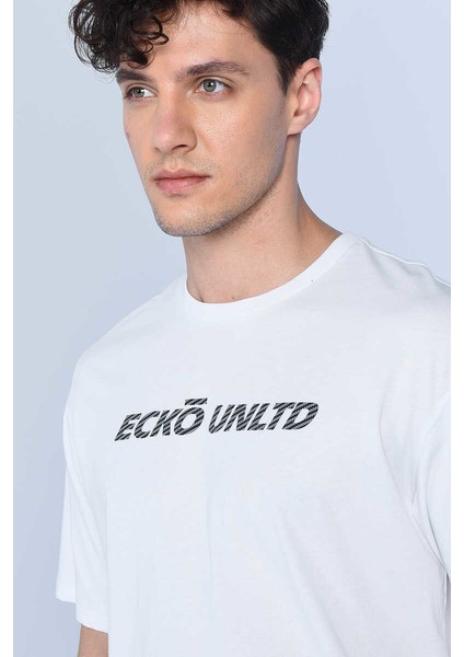 Flemıng Beyaz Erkek Bisiklet Yaka Tshirt