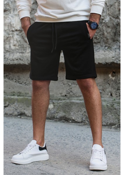 Siyah Erkek Regular Fit Şort 4842