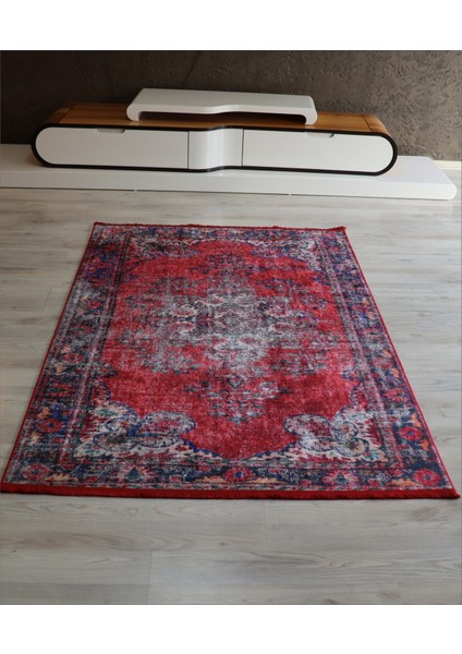 Arte Halı Vintage Kırmızı Salon Halısı Modern Mutfak Halısı Dekoratif Yıkanabilir Kilim Kaymaz Taban Koridor Yolluk Butik Halı Modelleri