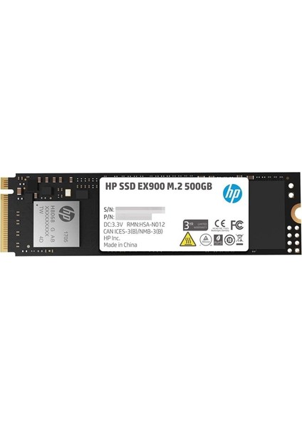 Hp 500GB EX900 M.2 Nvme Pcıe 2100-1500MB/S 3D Tlc Nand 2YY44AA