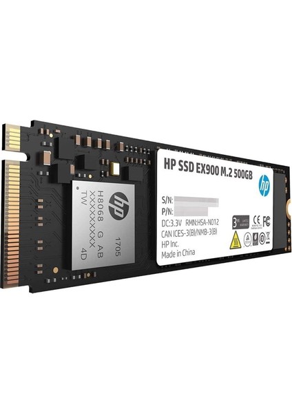 Hp 500GB EX900 M.2 Nvme Pcıe 2100-1500MB/S 3D Tlc Nand 2YY44AA