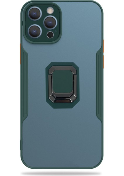 Apple iPhone 12 Pro Max Uyumlu Platin Yüzüklü Silikon Kılıf