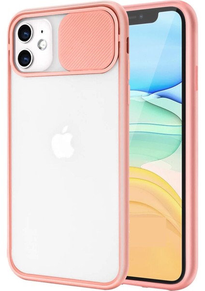 Apple iPhone 12 Mini Uyumlu Buzlu Kızaklı Kamera Korumalı Silikon Kılıf