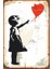 Balonu Kaçan Kız Retro Ahşap Poster 20X30 cm 1
