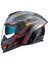 SX.100R Gridline Mat Gri-Kirmizi Kask 1