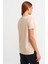 3470 V Yaka Basic T-Shirt-Bej 2