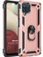 Samsung Galaxy A12 Kılıf Military Ring Holder Rose Gold 1