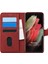 Samsung Galaxy S21 Ultra Kılıf Fabric Book Wallet Kırmızı 1