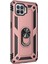Oppo Reno 4 Lite Kılıf Military Ring Holder Rose Gold 2