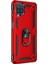 Samsung Galaxy A12 Kılıf Military Ring Holder Kırmızı 2