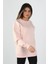 Kadın Sıfır Yaka 3 Iplik Sweatshirt Pembe 3