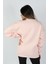 Kadın Sıfır Yaka 3 Iplik Sweatshirt Pembe 4