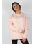 Kadın Sıfır Yaka Baskılı 3 Iplik Sweatshirt Pembe 1