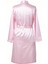 30427 Düz Saten Kumaşlı Arkası Bride Yazılı Kısa Sabahlık - Pembe 1