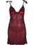 7290 Kadife Kumaşlı Prada Dantelli Gecelik - Bordo 4