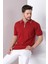 Tarçın Yaka Şerit Fermuarlı Erkek Pamuk Triko T-Shirt 1