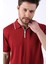 Tarçın Yaka Şerit Fermuarlı Erkek Pamuk Triko T-Shirt 4