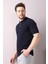 Lacivert Polo Yaka Fitilli Erkek Pamuk Triko T-Shirt 4