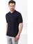 Lacivert Polo Yaka Baklava Desen Erkek Pamuk Triko T-Shirt 4