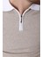 Beyaz/bej Polo Yaka Desenli Erkek Pamuk Triko T-Shirt 2