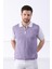 Beyaz/petunia Polo Yaka Desenli Erkek Pamuk Triko T-Shirt 4