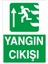 Yangın Çıkışı Yukarı Ok Ikaz Levhası 18 cm x 25 cm 1