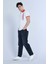 Davıs Beyaz Erkek Kontrast Yaka Detaylı, Baskılı Polo Yaka Tshirt 3