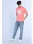 Logo Tee Pembe Erkek Bisiklet Yaka Tshirt 2