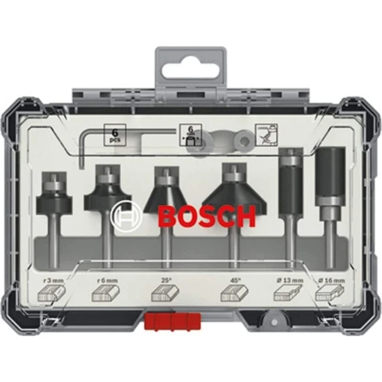 Bosch Freze Seti 6 Parça Karışık 6 mm (Pro) 2607017468