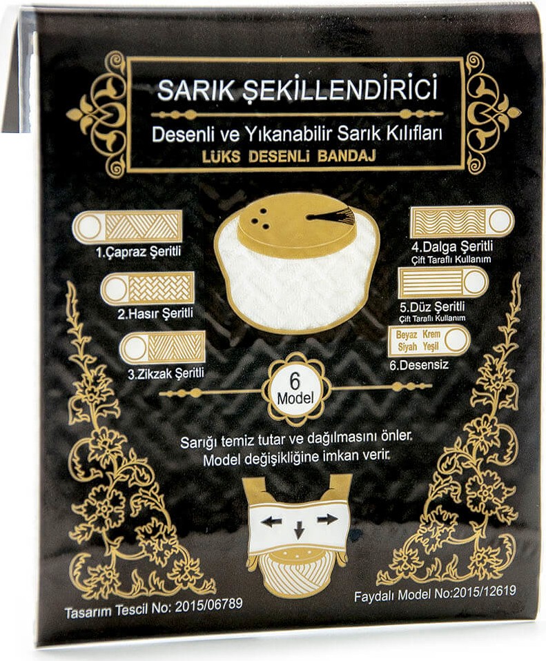 İhvan Sarık Kılıfı - Çapraz Şeritli - Sarık Şekillendirici Kılıf