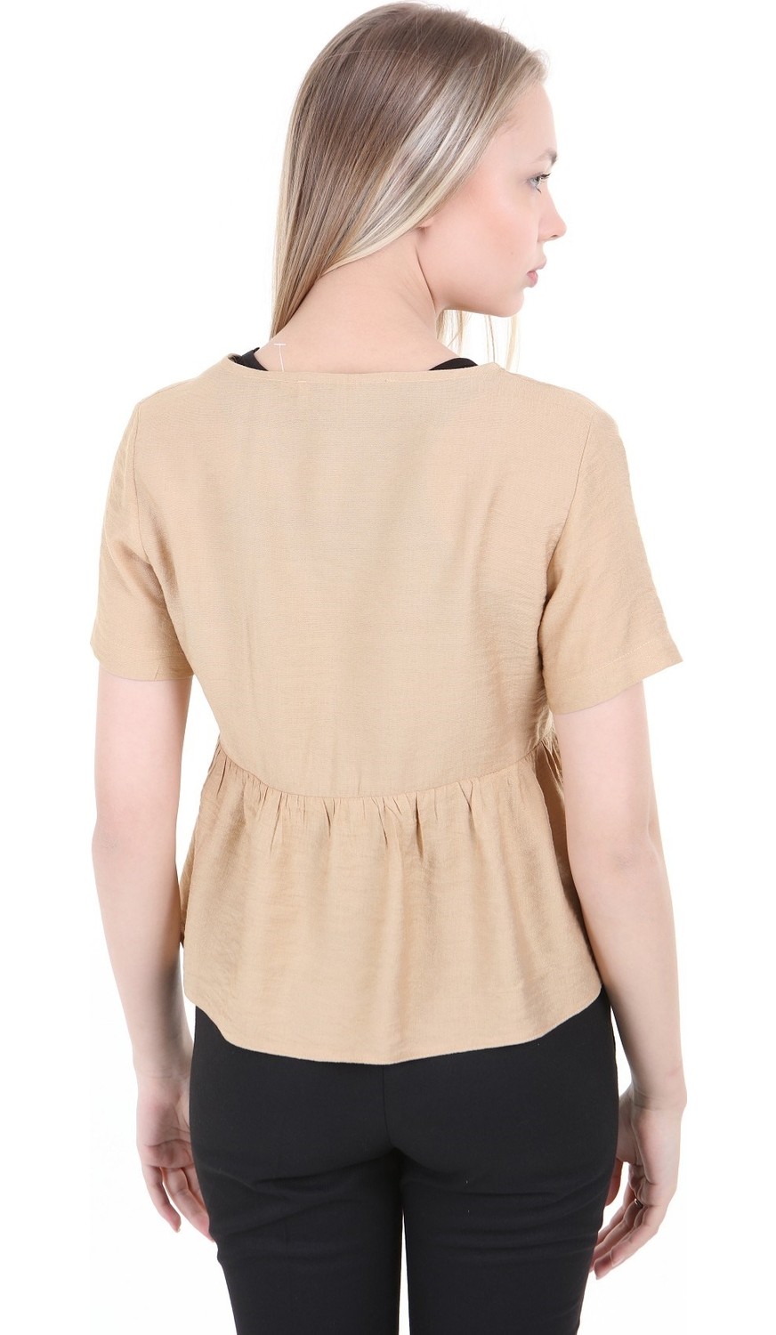 Disentis Modest Önden Bağlamalı Yarım Kollu Ekru Bolero görsel 8