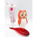 Rocs Baby Owl Bakım Seti - Bebek Diş Macunu + Diş Fırçası + Flipper Baykuş Saklama Kabı