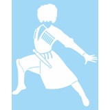 Anahtarlık Sepeti Kafkas Dansçı Folyo Kesim Etiket (Beyaz) 15 cm