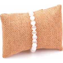 Taş Sandığı Selenit Taşı Bileklik - 8 mm