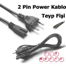 Moonkip Işıldak Radyo Teyp Elektrik Kablosu Güç Kablosu Notebook Laptop Adaptör 2 Oluklu Çift Girişli 220V