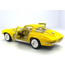 Kinsmart 1963 Corvette Sting Ray - Çek Bırak 5inch. Lisanslı Model Araba, Oyuncak Araba 1:36