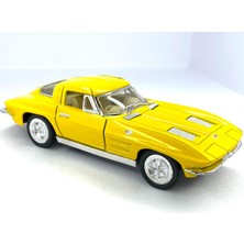 Kinsmart 1963 Corvette Sting Ray - Çek Bırak 5inch. Lisanslı Model Araba, Oyuncak Araba 1:36