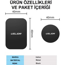 Uslion Cep Telefonu Tutucuları Için Metal Plaka Seti 2'li