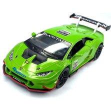 Kinsmart Lamborghini Huracan LP620 - 2 Super Trofeo Çek Bırak 5inch. Lisanslı Model Araba, Oyuncak Araba 1:36