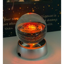 Dekoratif Rengarenk Işıklı Güneş Sistemi Cam Küre