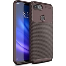 Caseart Xiaomi Mi 8 Lite Karbon Tasarımlı Kapak - Kahverengi