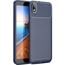 Caseart Xiaomi Redmi 7A Karbon Tasarımlı Kapak - Lacivert