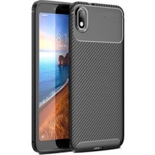 Caseart Xiaomi Redmi 7A Karbon Tasarımlı Kapak - Siyah