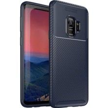 Caseart Samsung Galaxy S9 Karbon Tasarımlı Kapak - Lacivert