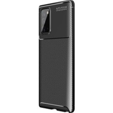 Caseart Samsung Galaxy Note 20 Karbon Tasarımlı Kapak - Siyah
