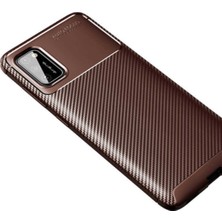 Caseart Samsung Galaxy A02S Karbon Tasarımlı Kapak - Kahverengi