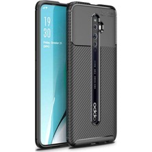 Caseart Oppo Reno 2 Karbon Tasarımlı Kapak - Siyah